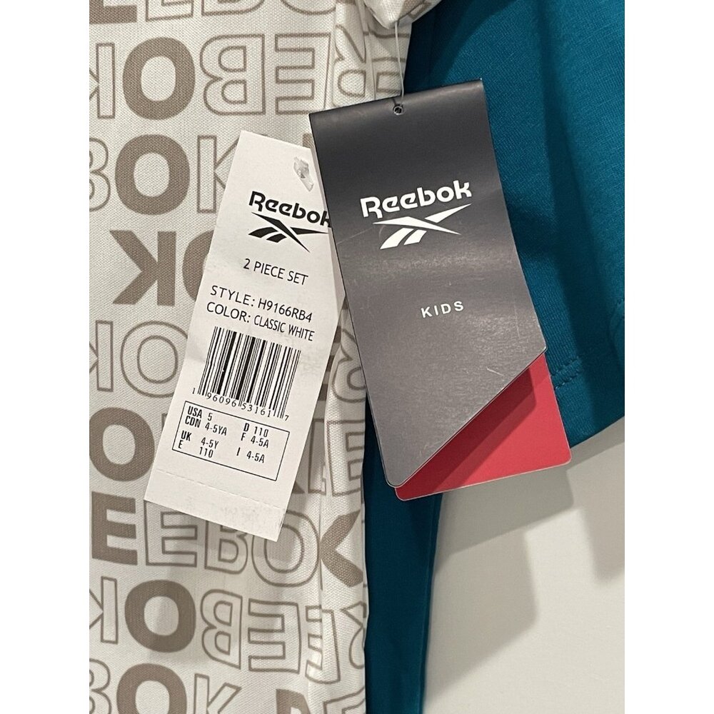 2 Reebok Athletic Boy's Short Sleeve T-shirts Size 5 NWT Blue Gray Logo - Picture 8 of 14